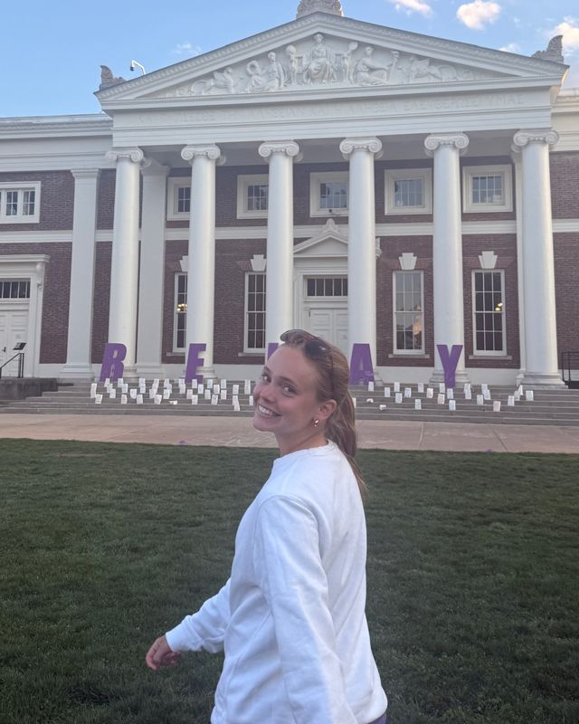 Allegra Cowan on campus at the University of Virginia